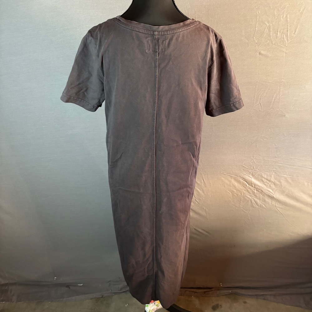 Pact Womens Midi T Shirt Dress Gray Short Sleeve Crew Neck 100 Organic Cotton S - Picture 3 of 8